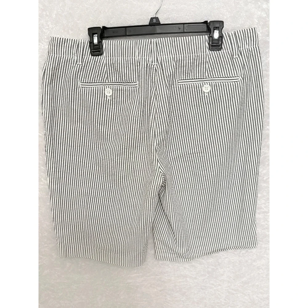 Liz‎ Claiborne Sloane Seersucker Shorts Blue White Striped Cotton Womens 16